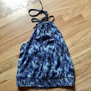 Hollister Blue Patterned Halter Top